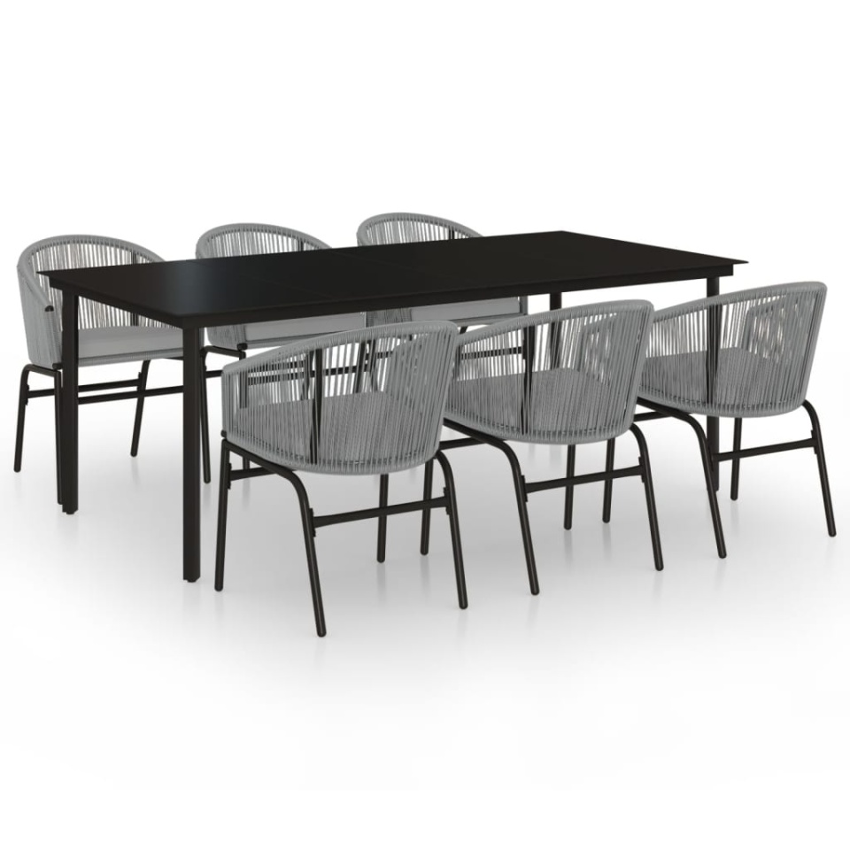 Set mobilier de grădină, 7 piese, gri - 1 | YEO