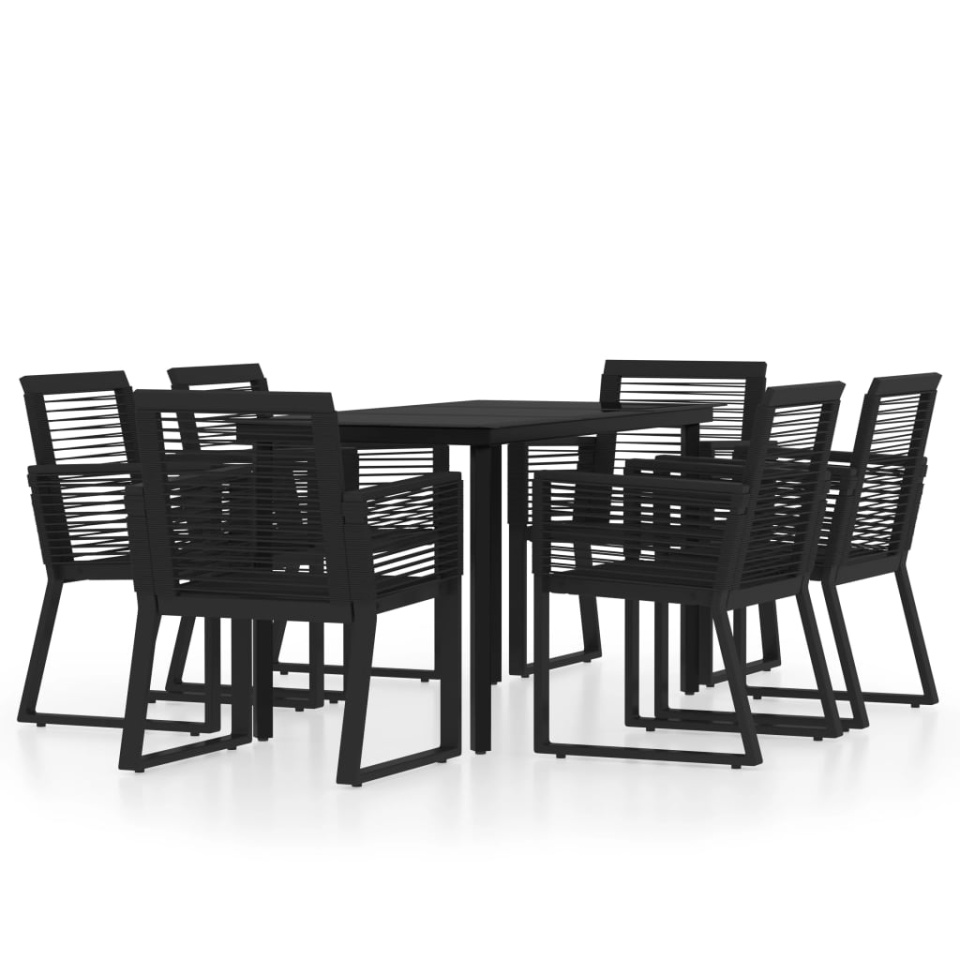 Set mobilier de grădină, 7 piese, negru - 1 | YEO