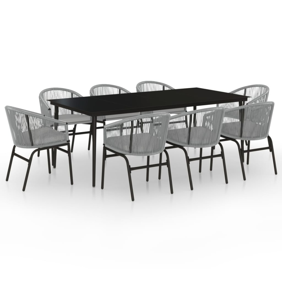 Set mobilier de grădină, 9 piese, gri - 1 | YEO