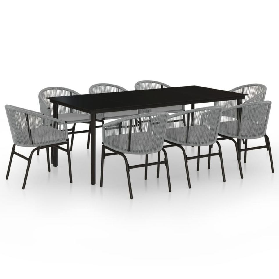 Set mobilier de grădină, 9 piese, gri - 1 | YEO