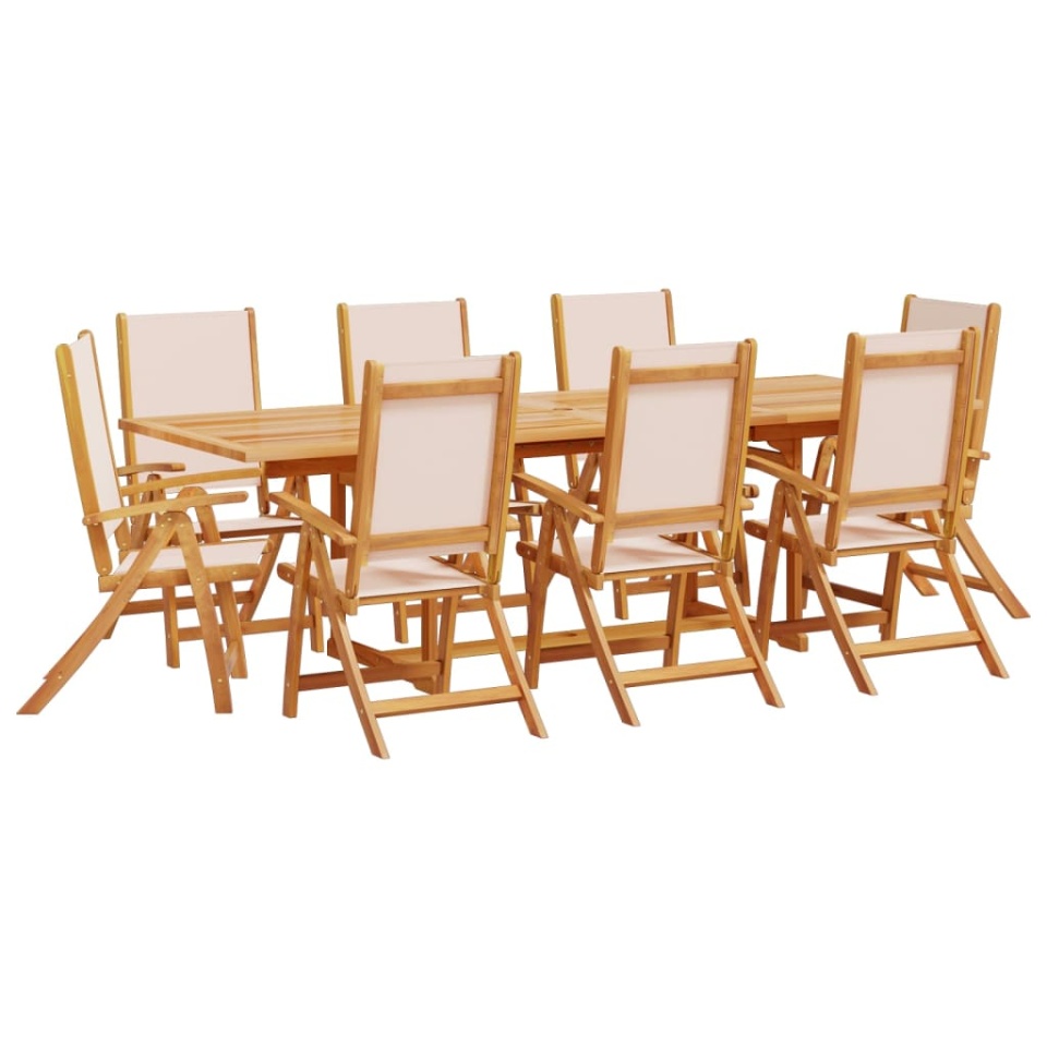 Set mobilier de grădină, 9 piese, lemn masiv acacia/textilenă - 1 | YEO