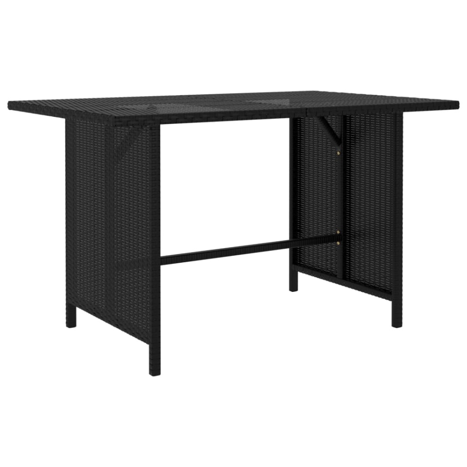 Set mobilier de grădină cu perne, 10 piese, negru, poliratan - 2 | YEO