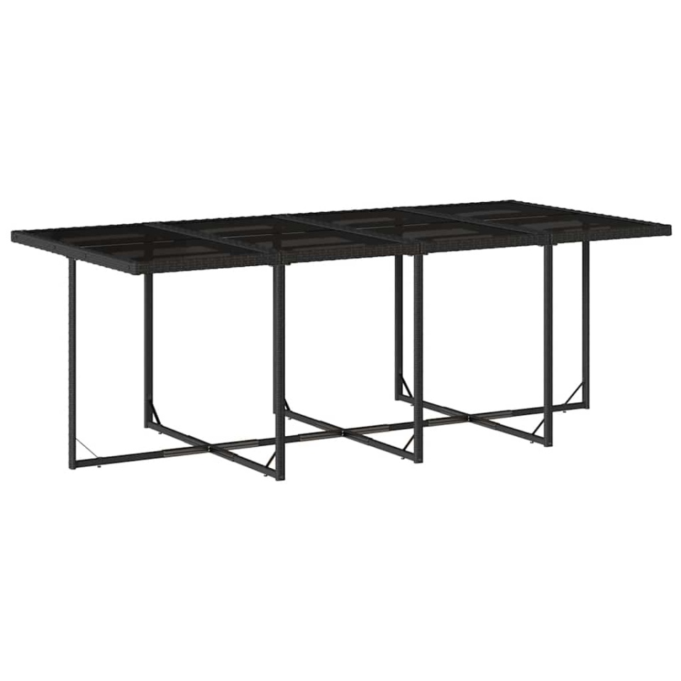 Set mobilier de grădină cu perne, 13 piese, negru, poliratan - 3 | YEO