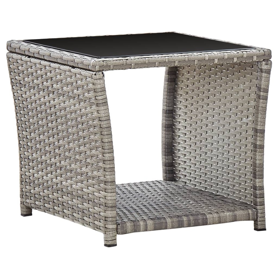 Set mobilier de grădină cu perne, 2 piese, gri, poliratan - 2 | YEO
