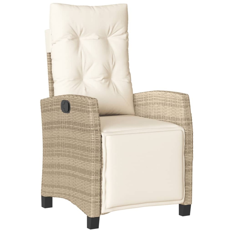 Set mobilier de grădină cu perne, 3 piese, bej, poliratan - 2 | YEO
