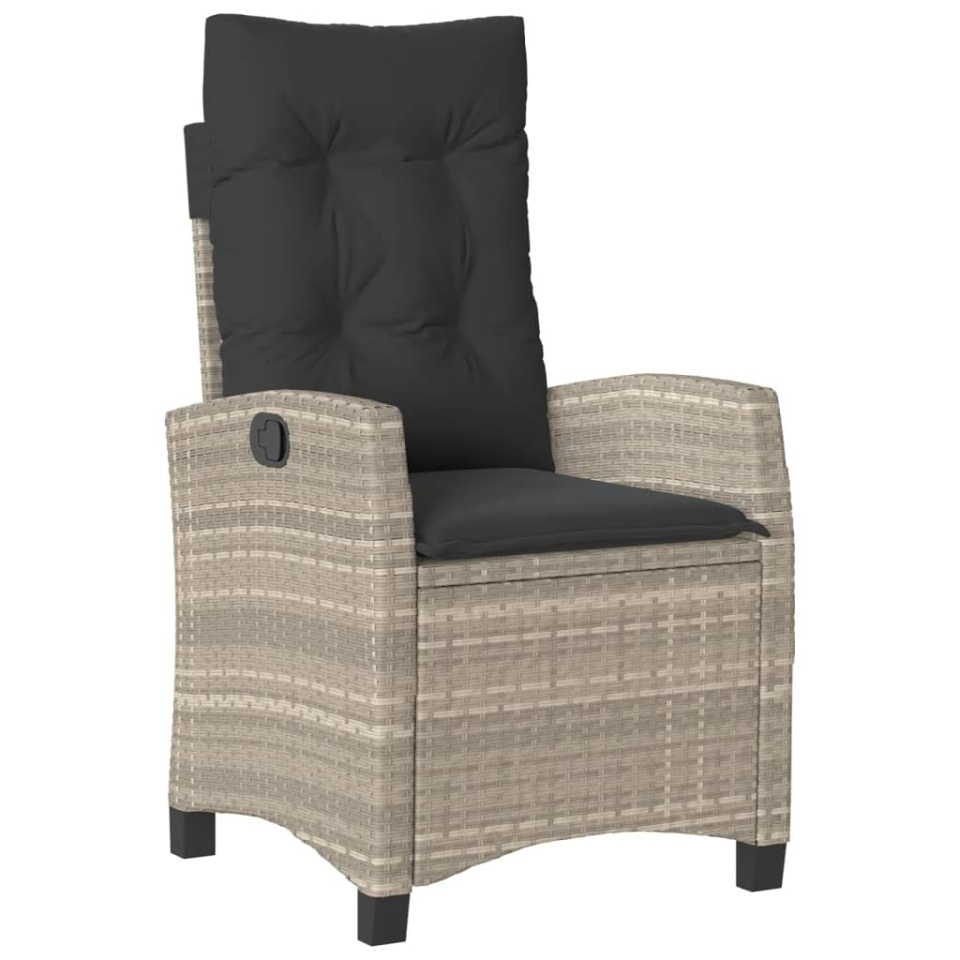Set mobilier de grădină cu perne, 3 piese,gri deschis,poliratan - 2 | YEO