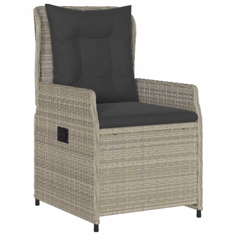 Set mobilier de grădină cu perne, 3 piese,gri deschis,poliratan - 2 | YEO