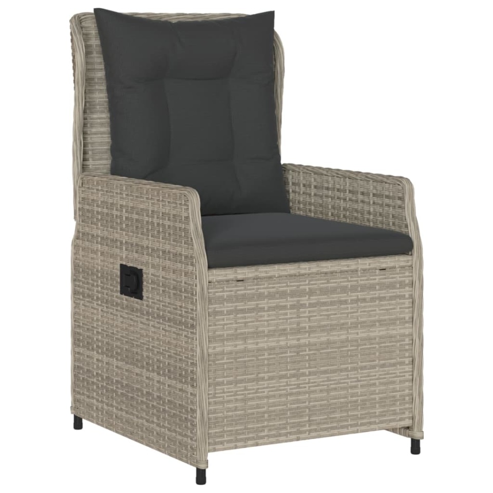 Set mobilier de grădină cu perne, 3 piese,gri deschis,poliratan - 2 | YEO