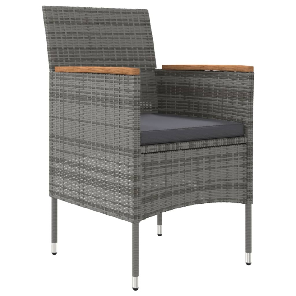 Set mobilier de grădină, cu perne, 3 piese, gri și negru - 2 | YEO