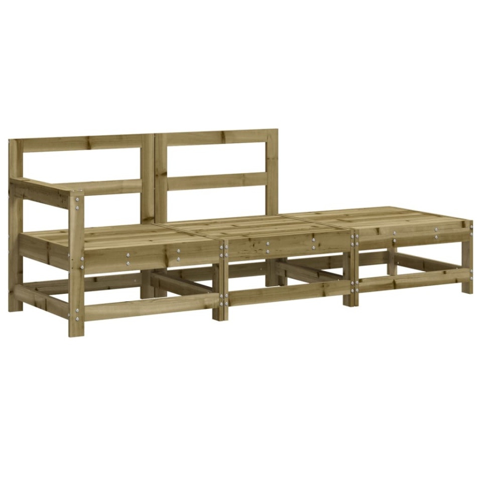 Set mobilier de grădină cu perne, 3 piese, lemn de pin tratat - 3 | YEO