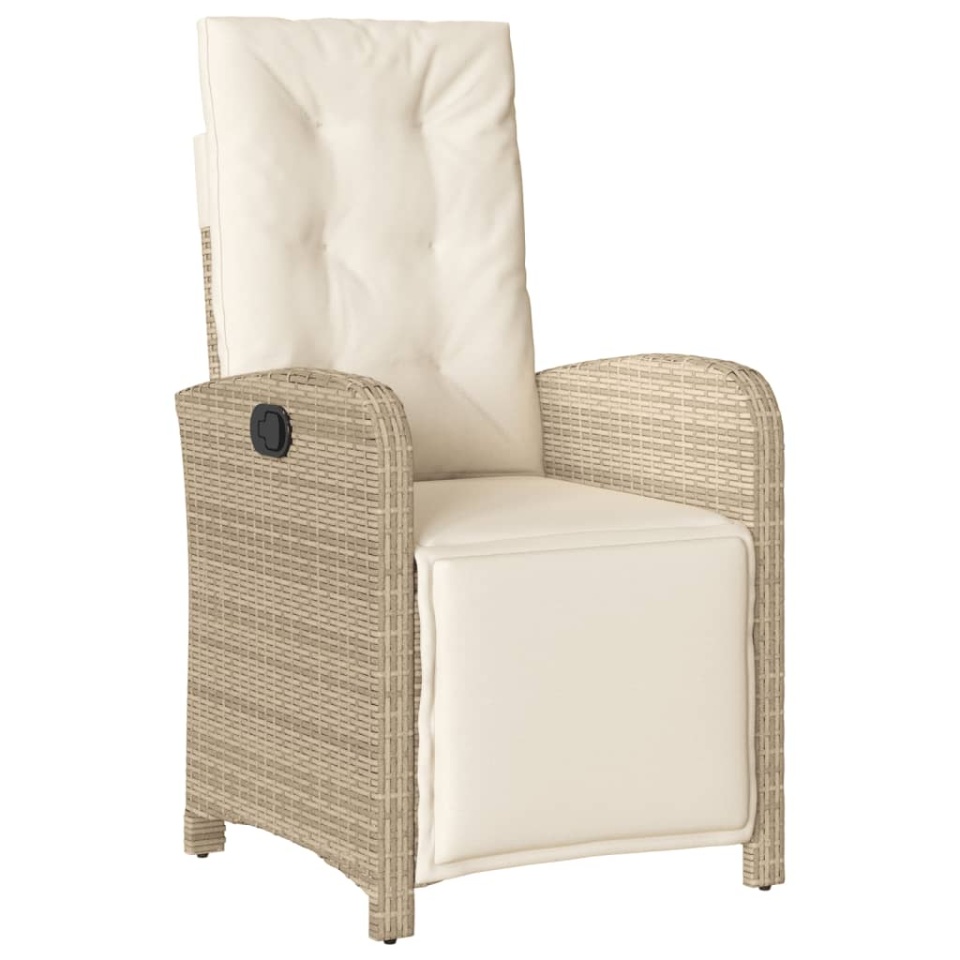 Set mobilier de grădină cu perne, 5 piese, bej, poliratan - 2 | YEO
