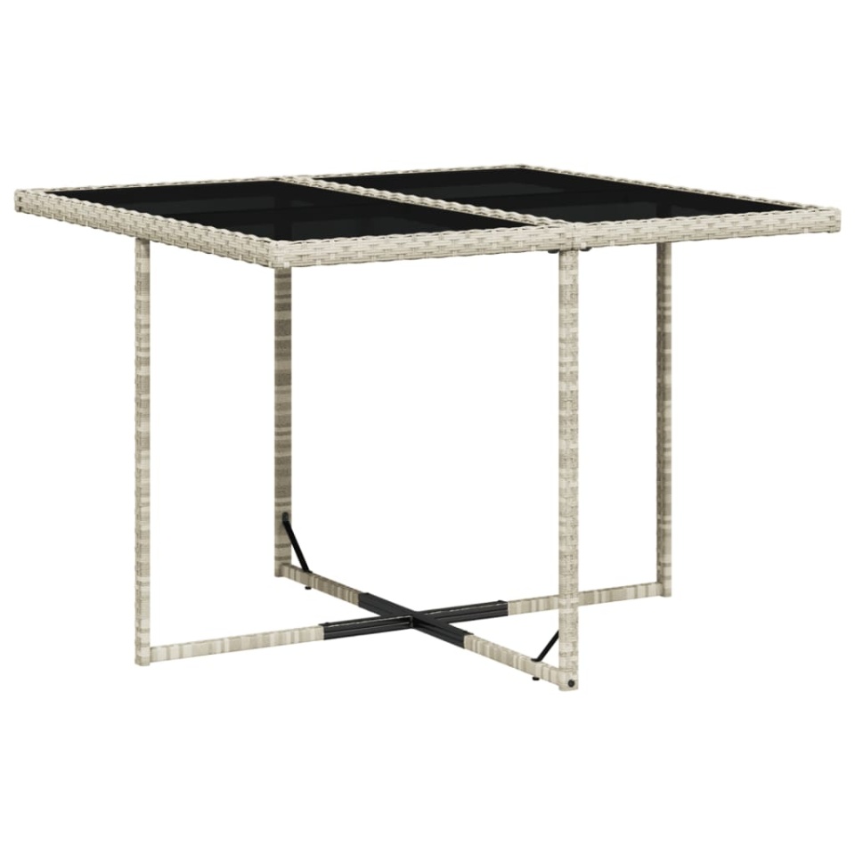 Set mobilier de grădină cu perne, 5 piese gri deschis poliratan - 3 | YEO