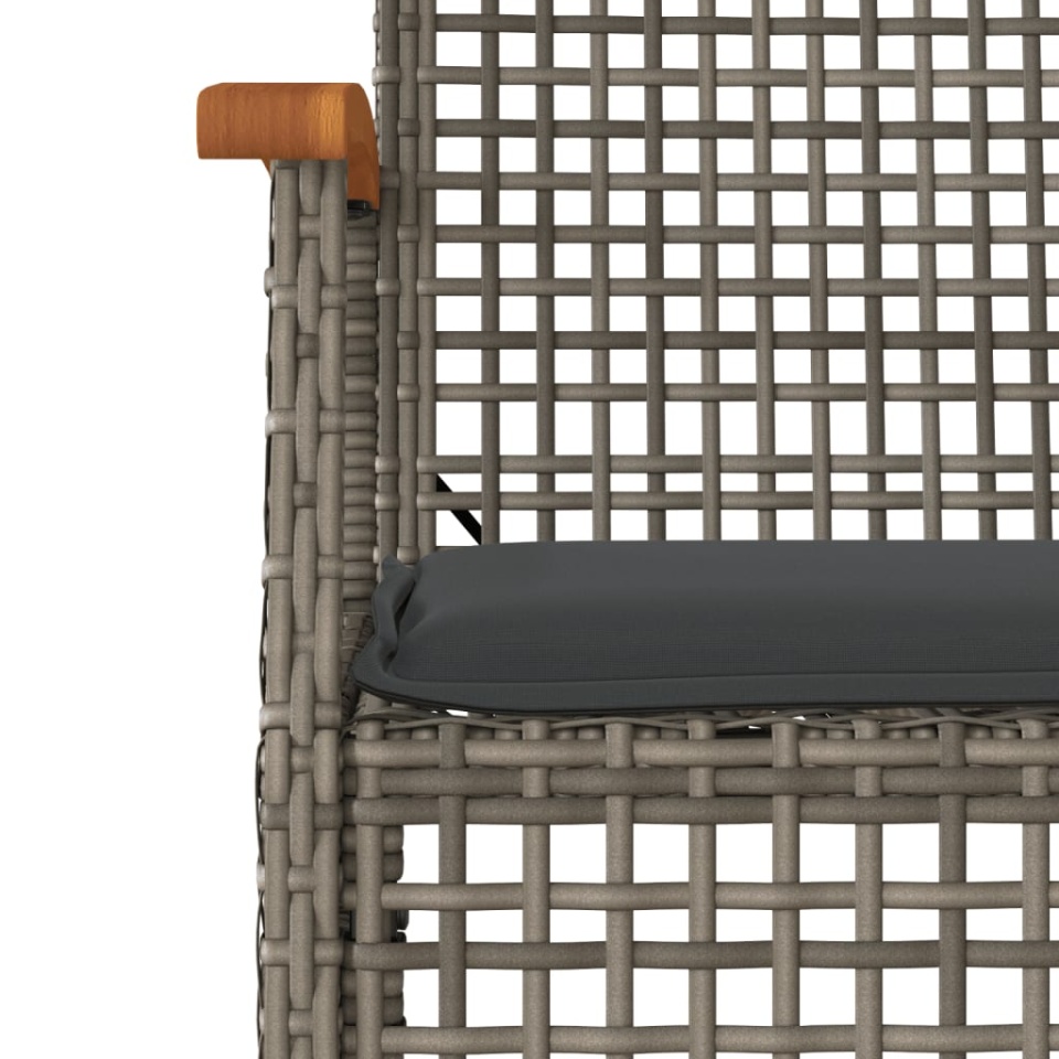Set mobilier de grădină cu perne, 5 piese, gri, poliratan - 2 | YEO