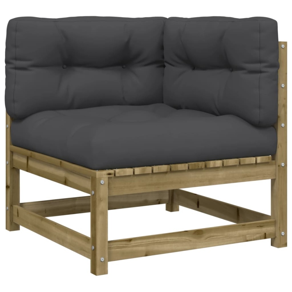 Set mobilier de grădină cu perne, 5 piese, lemn de pin tratat - 3 | YEO