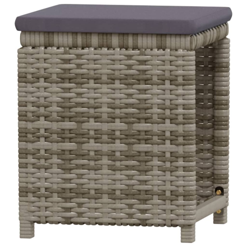 Set mobilier de grădină cu perne, 6 piese, gri, poliratan - 2 | YEO
