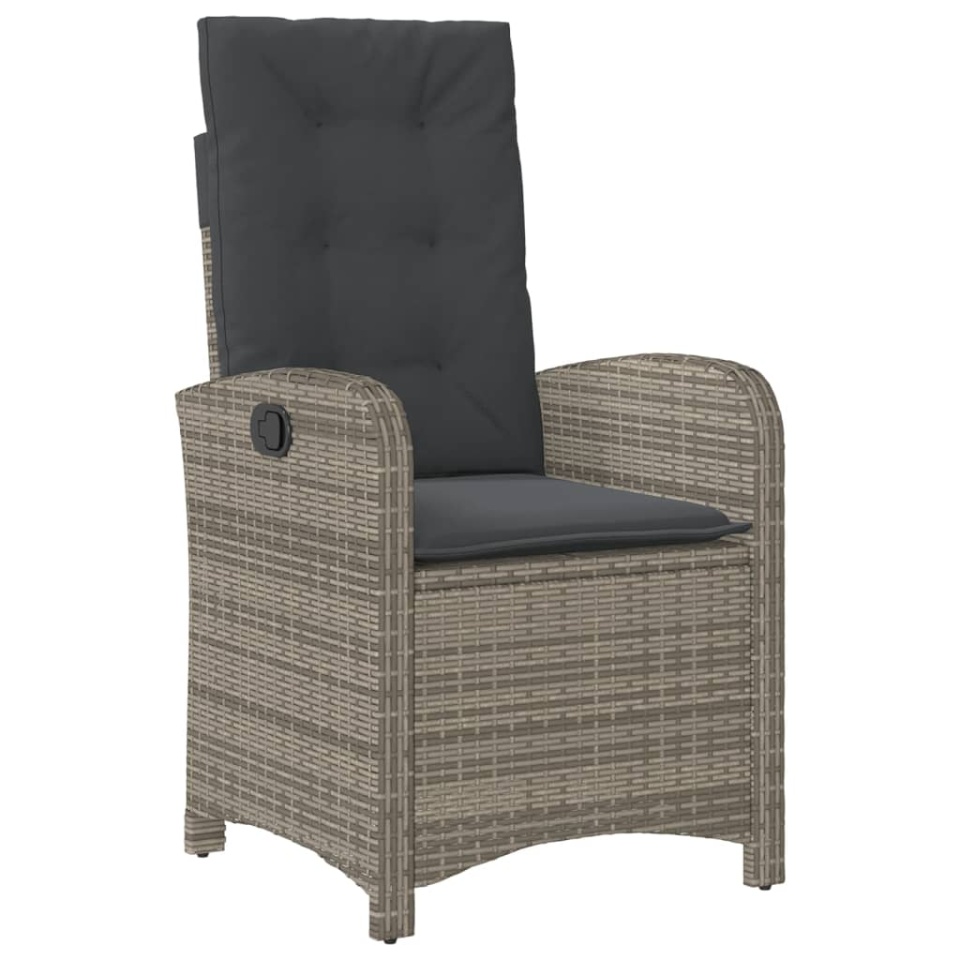 Set mobilier de grădină cu perne, 7 piese, gri, poliratan - 3 | YEO