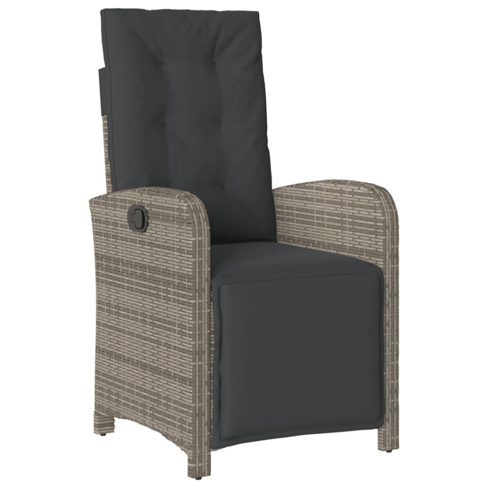 Set mobilier de grădină cu perne, 7 piese, gri, poliratan - 2 | YEO