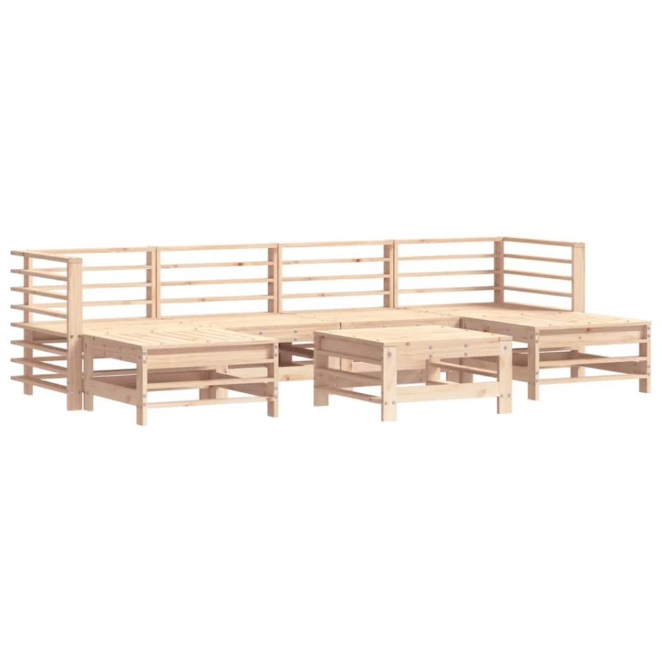 Set mobilier de grădină cu perne, 7 piese, lemn masiv - 2 | YEO