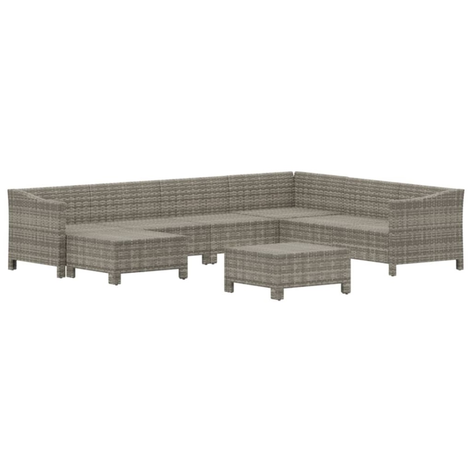 Set mobilier de grădină cu perne, 8 piese, gri, poliratan - 3 | YEO