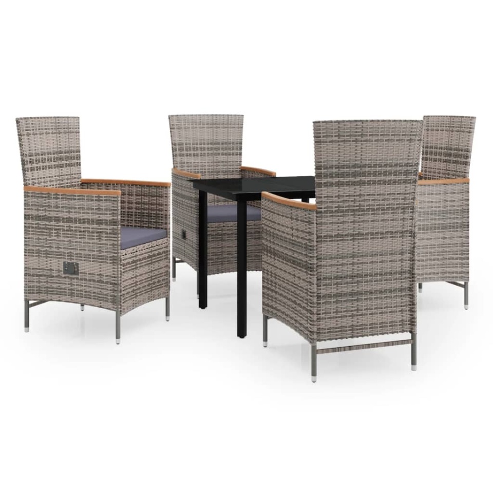 Set mobilier pentru grădină, cu perne, 5 piese, gri - 1 | YEO