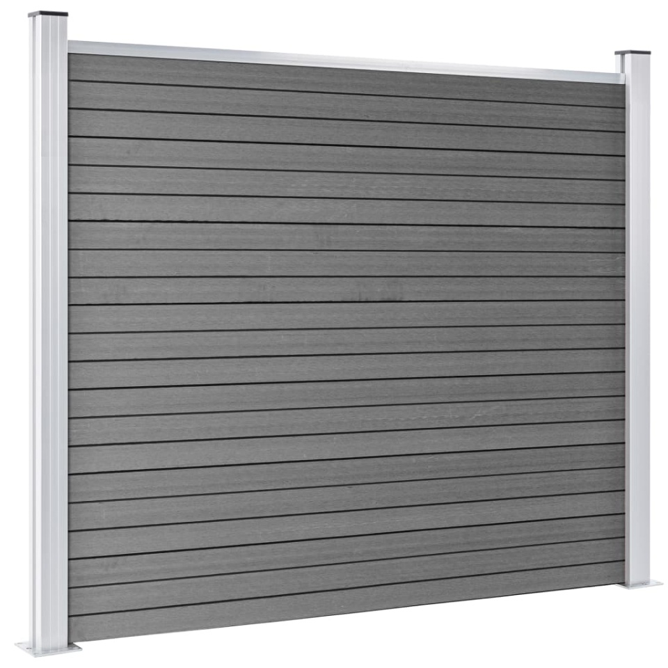Set panouri gard, 699x146 cm, gri, WPC - 3 | YEO