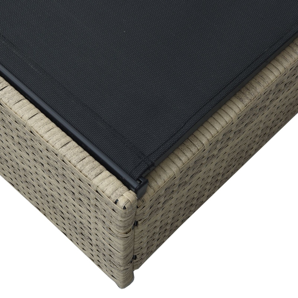 Șezlong Bej 60x200x27 cm Ratan Poliester - 3 | YEO
