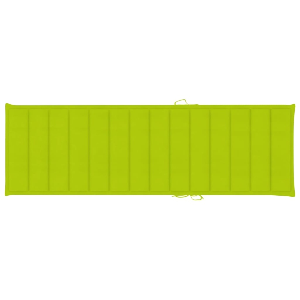 Șezlong cu pernă verde aprins, lemn de pin tratat - 4 | YEO