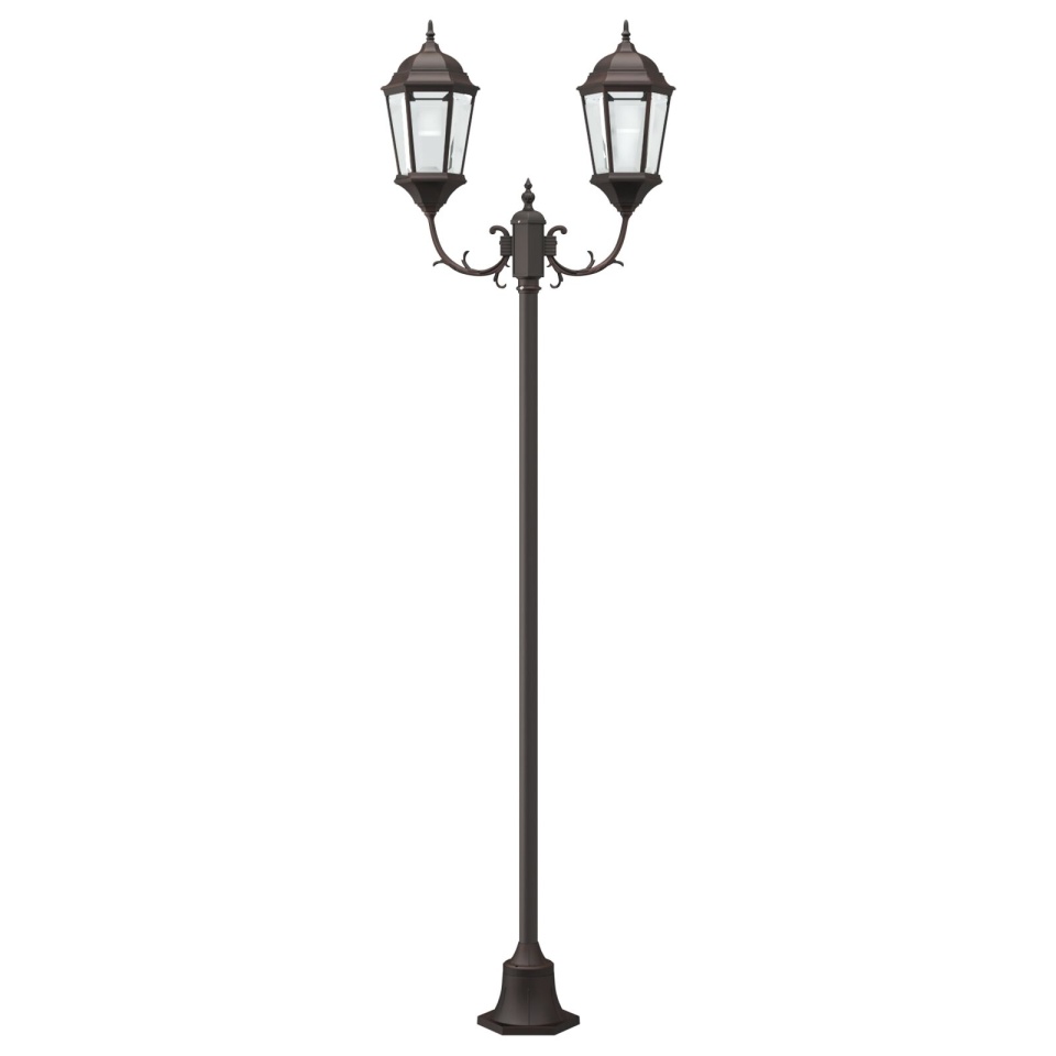 Stâlp de iluminat pentru grădină cu 2 lampi E27 bronz 220 cm aluminiu - 2 | YEO