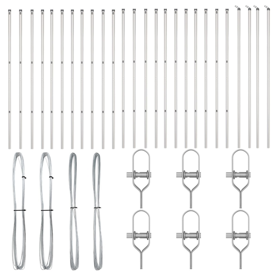 Stâlpi de Gard 26 pcs Ø32 mm 190 cm Oțel Galvanizat - 1 | YEO