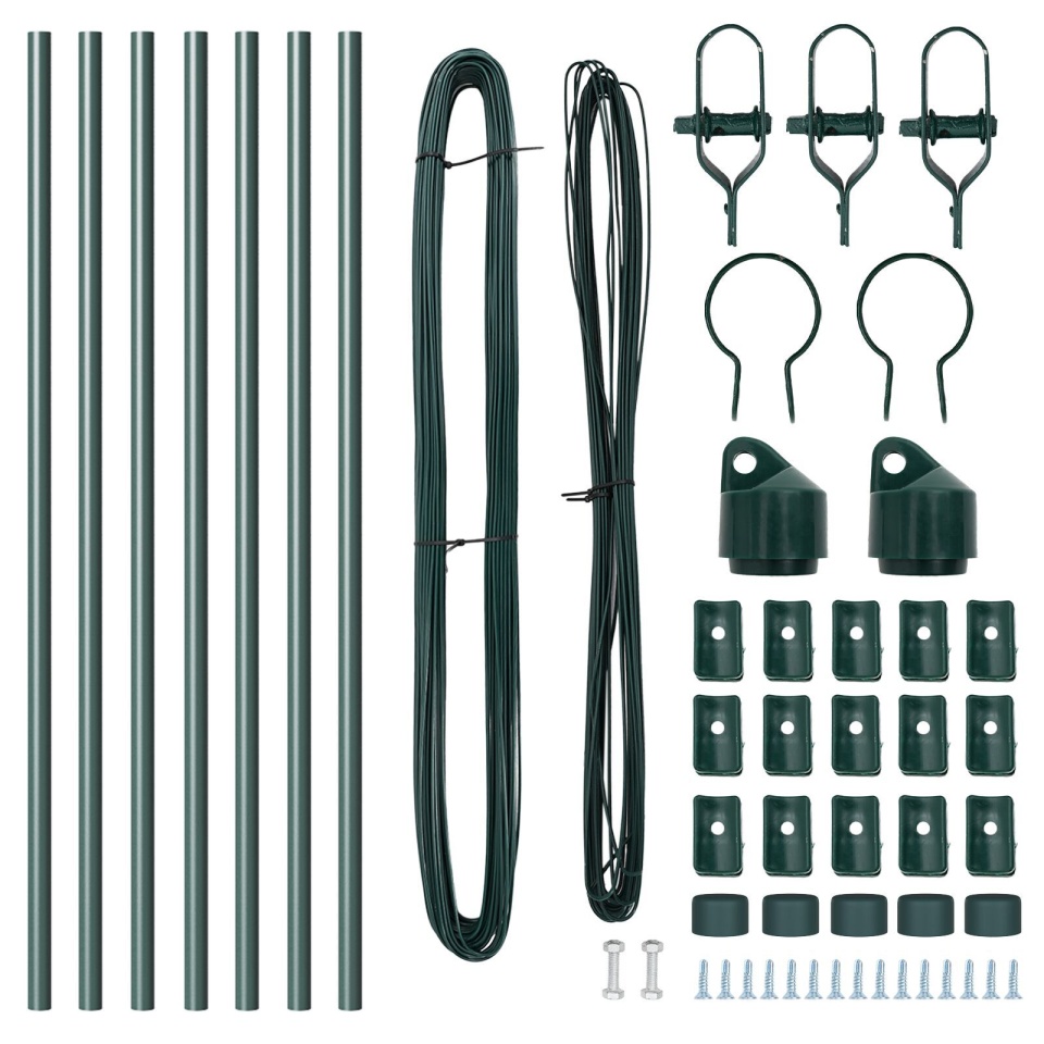 Stâlpi de gard cu vârf 13 buc Ø32 mm 180 cm Oțel galvanizat - 2 | YEO