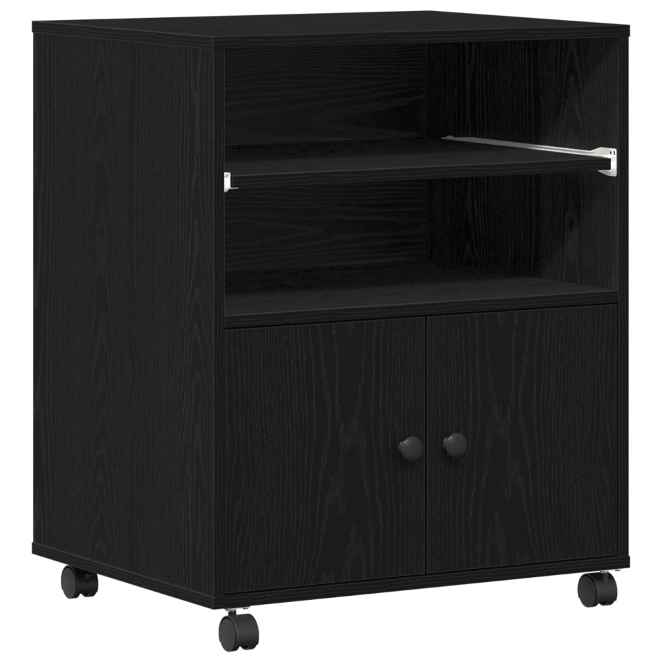 Suport pentru imprimantă cu roți Stejar Negru 60x48x74 cm - 1 | YEO