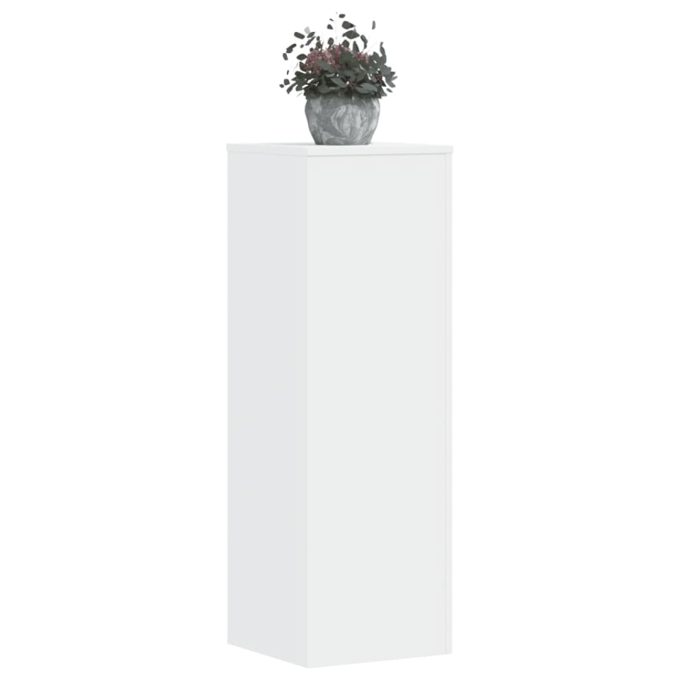 Suporturi plante, 2 buc., alb, 33x33x100 cm, lemn prelucrat