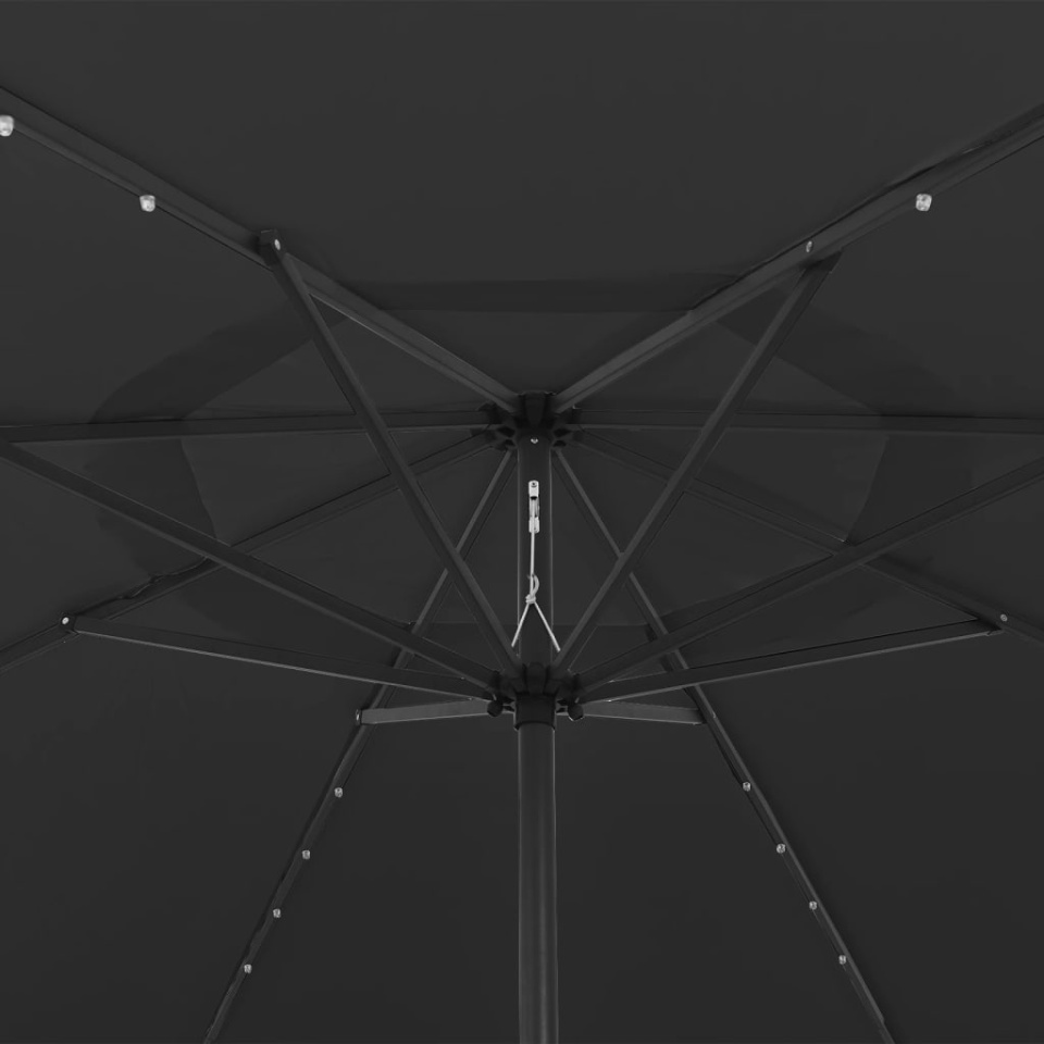 Umbrelă soare de grădină cu LED-uri, negru, 400 cm - 3 | YEO