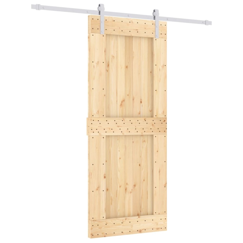 Ușă glisantă cu set de feronerie 85x210 cm, lemn masiv de pin - 1 | YEO