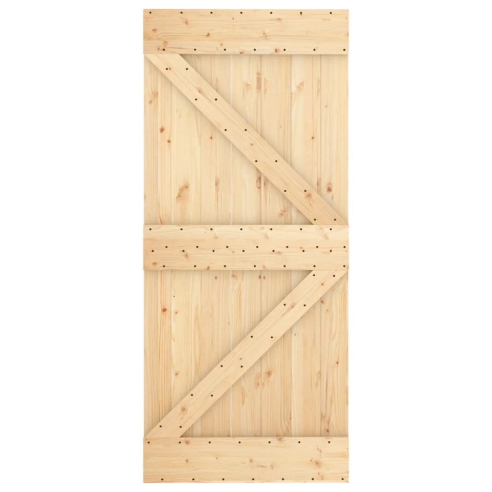 Ușă glisantă cu set feronerie, 90x210 cm, lemn masiv de pin - 3 | YEO