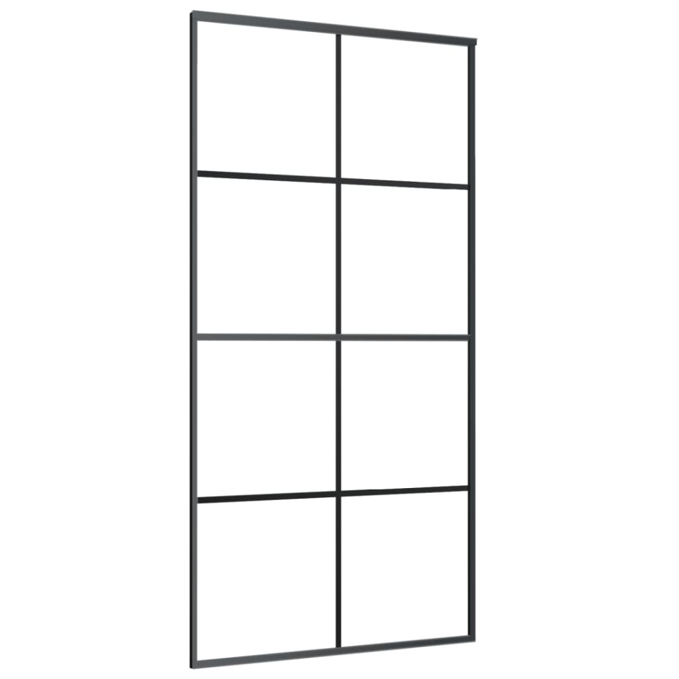 Ușă glisantă, negru, 102,5x205 cm, sticlă ESG și aluminiu - 1 | YEO
