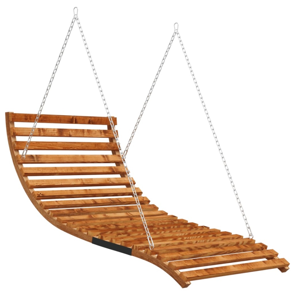 Balansoar pat, 115x147x46 cm, lemn masiv curbat cu finisaj tec - 1 | YEO