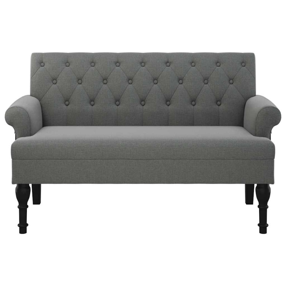 Bancă cu spătar, gri închis, 120x62x75,5 cm, material textil - 3 | YEO