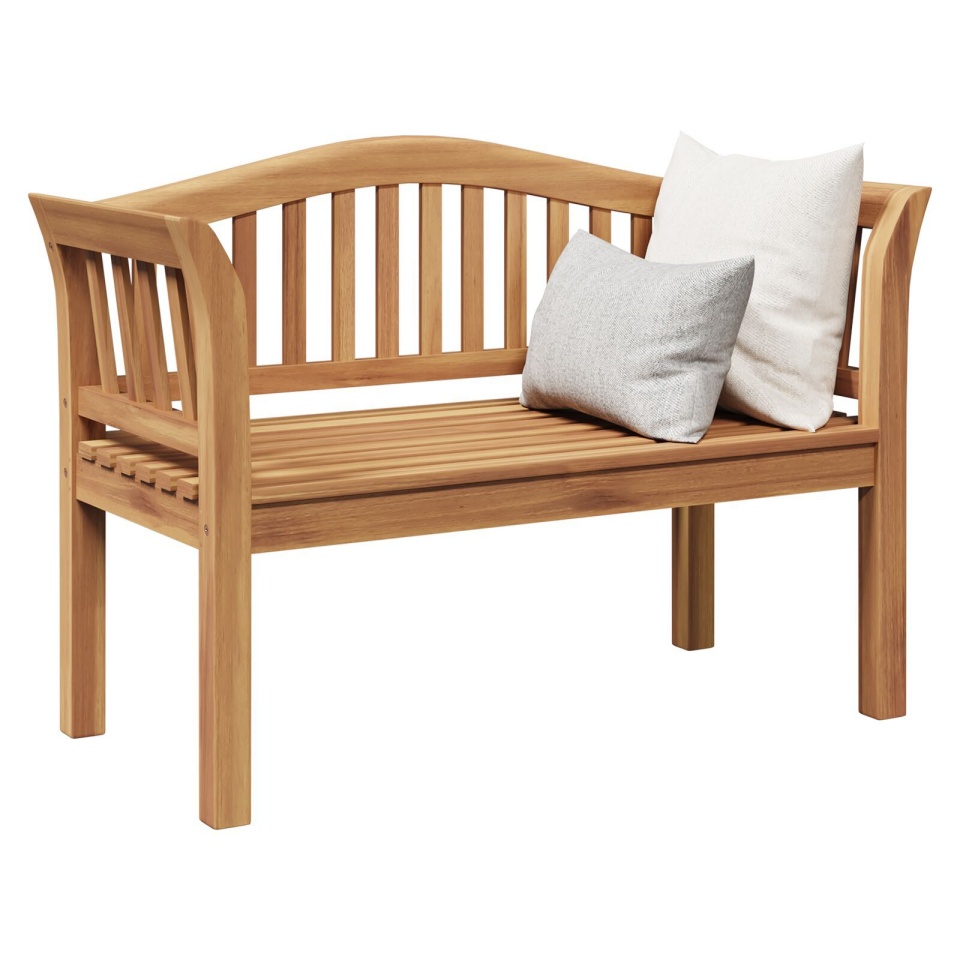 Bancă de grădină 120x53.5x85 cm din lemn solid de tec - 2 | YEO