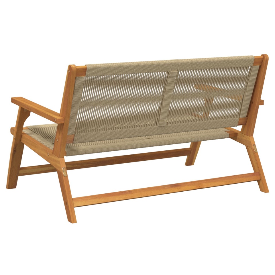 Bancă de grădină Bej 76x122x73 cm Lemn masiv de acacia - 3 | YEO