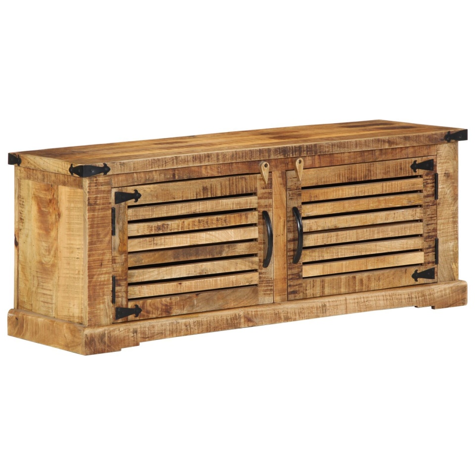 Bancă pentru pantofi 110x38x45 cm din lemn masiv de mango brut