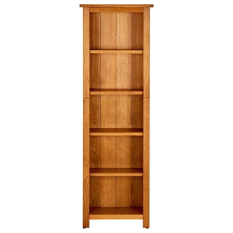 Bibliotecă cu 5 rafturi, 45x22x140 cm, lemn masiv de stejar - 1 | YEO