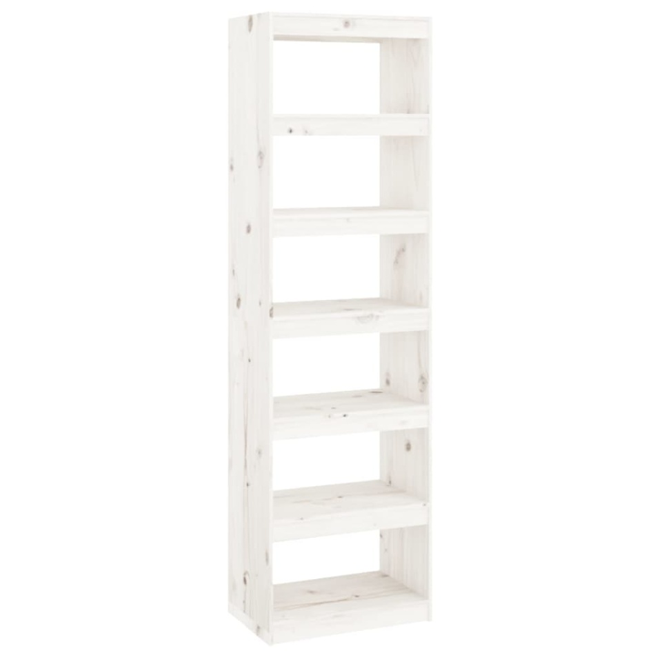 Bibliotecă/Separator cameră alb 60x30x199,5 cm lemn masiv pin - 1 | YEO