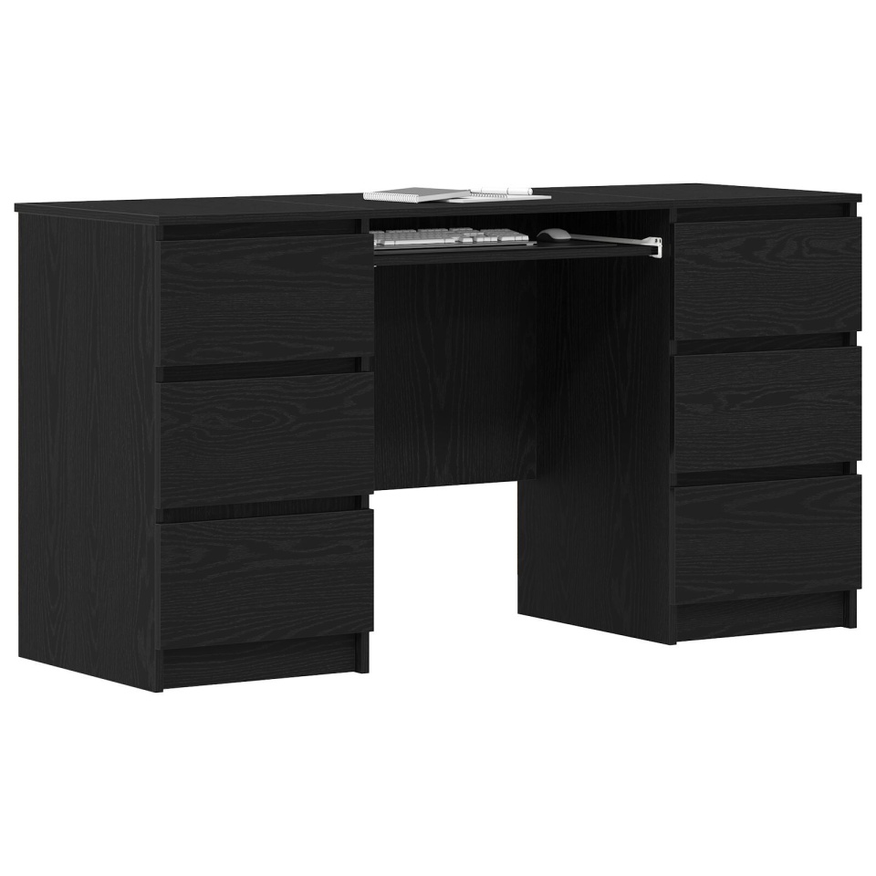 Birouri 2 buc Negru Stejar 140x50x76 cm Lemn prelucrat - 2 | YEO