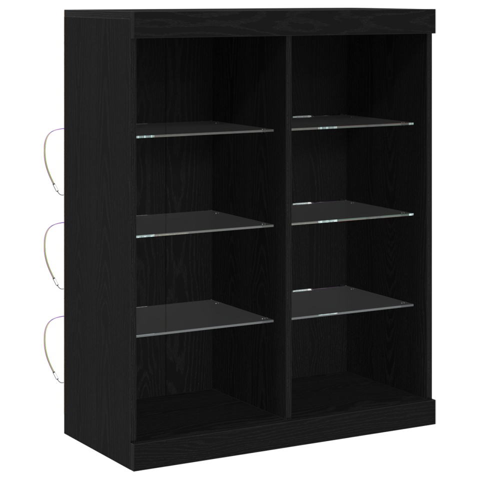 Bufet cu lumini LED Stejar Negru 41x37x100 cm - 1 | YEO