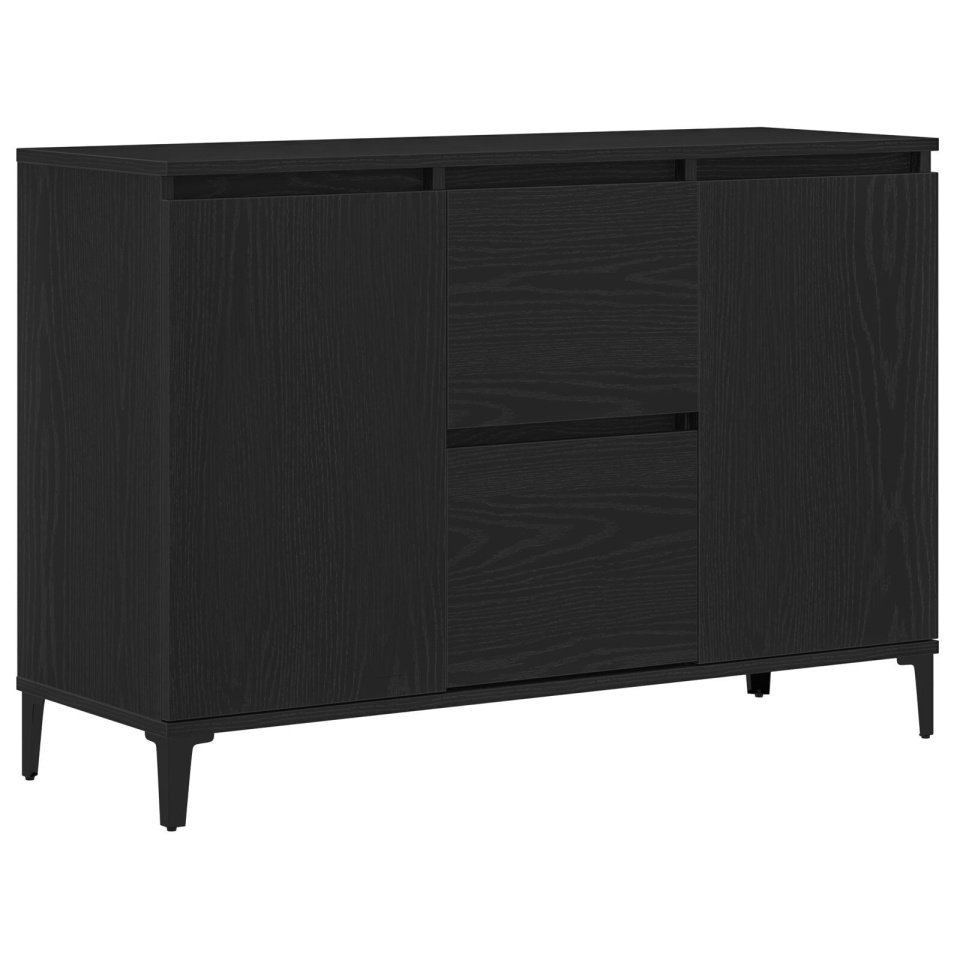 Bufet Negru Stejar 104x35x70 cm din Lemn Compozit - 1 | YEO