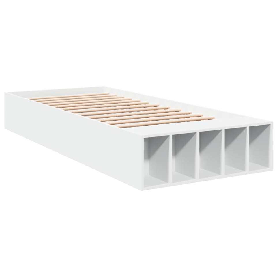 Cadru de pat, alb, 75x190 cm, lemn prelucrat - 2 | YEO
