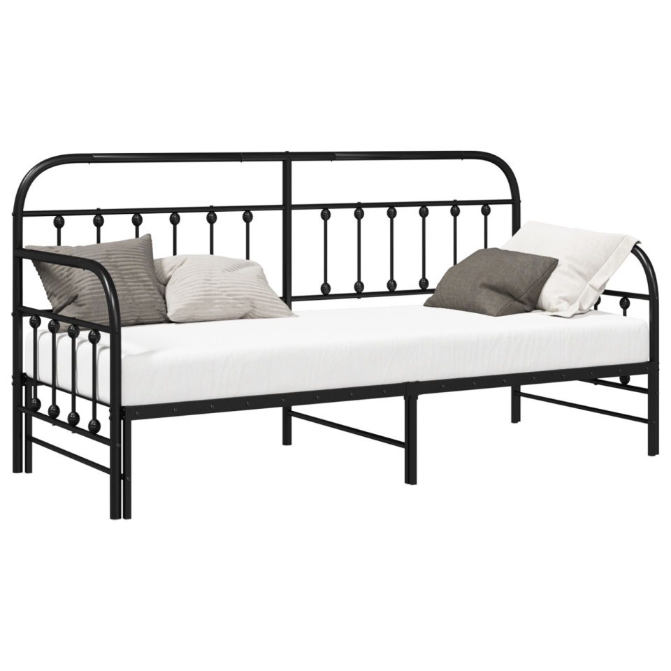 Cadru de pat cu trundle Negru 80x200 cm Oțel - 1 | YEO