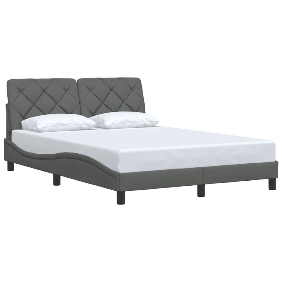 Cadru de pat fără saltea, gri închis, 140x200 cm, textil - 1 | YEO