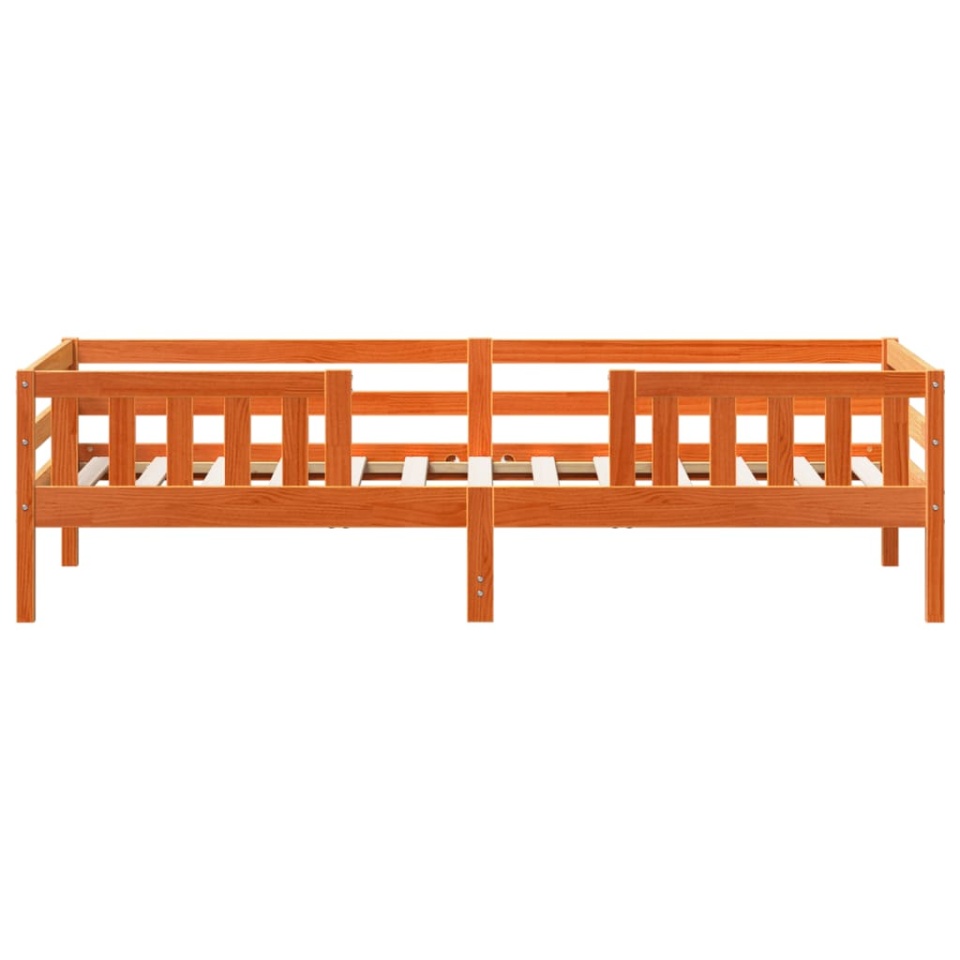 Cadru de pat fără saltea maro ceruit 80x200 cm lemn masiv pin - 3 | YEO